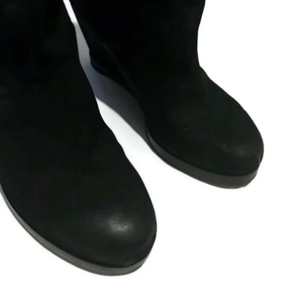 Eileen Fisher Leather Women's Black Wedge Boots Size 7